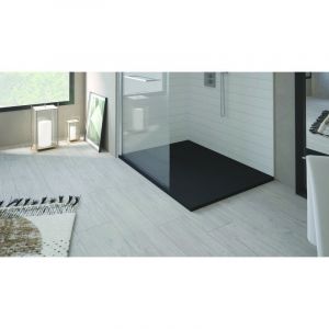 Receveur NOLA 3 - 70x160x3cm - R&eacute;sine - Noir - Bonde - D&eacute;coupable