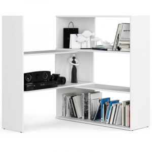 Akord - tagère mobile twist Blanche 173,6 cm façade Blanche 3 étagères 173,6x30x109,3 cm