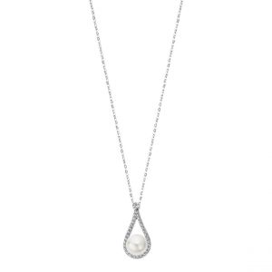 Collier et pendentif Perle Lotus Silver Argent Femme