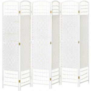 Homcom Séparateur de pièces 6 pannea 242x1,7x170cm Blanc