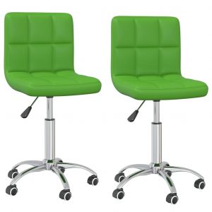 Image de VidaXL Chaises De Salle ¿¿ Manger Pivotantes 2 Pcs Vert Similicuir