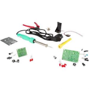 Kit électronique Whadda pour Enfants et Adultes pour Apprendre à souder, kit de Bricolage avec Fer à souder et des minikits à LED pour débutants, kit d'expérimentation avec 2 Gadgets, kit de soudage