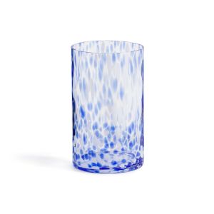 Vase tac té en verre H25 cm, Mirella Bleu Blanc Taille Taille Unique