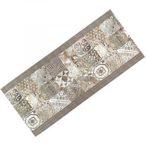 Tapis de chemin en majolique beige antid&eacute;rapant &ndash; Chemin de cuisine neutre en PVC lavable &ndash; Fabriqu&eacute; en Italie, facile &agrave; nettoye Cm. 50x120