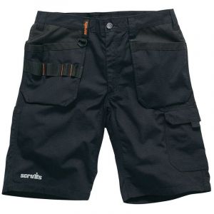 Scruffs Short de travail noir Trade Flex avec poches-étuis Taille 38