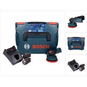 Bosch GEX 12V-125 Professional Ponceuse orbitale sans fil 12 V 125 mm brushless + 2x Batteries 3,0 Ah + Chargeur + L-Boxx