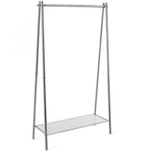 Songmics Portant à vêtements avec étagère en acier argent