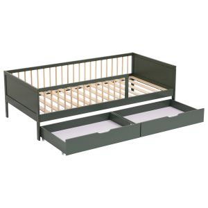 Happy Garden Lit pour enfant avec tiroirs 190x90cm vert bois