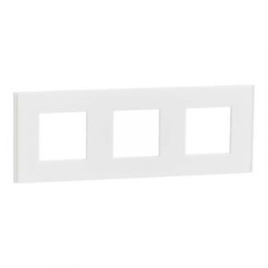 Schneider Electric Unica Déco Signature - Plaque de finition - Blanc neige - 3P - horiz vert (NU600679)