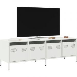 VidaXL Meuble tv blanc 135x39x43,5 cm acier laminé à froid