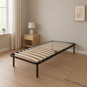 Sommier 80x200 cm Metal Solide et Confortable 29 cm - Montage Rapide - Lattes en Bois 14 en 9mm - Epaisseur Metal 1,2 mm - Idéal pour Usage Quotidien