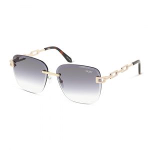 Quay Australia No Cap Lunettes de Soleil Femme - Carrée Doré