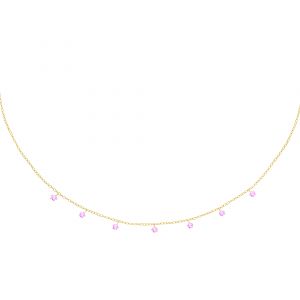 Collier LA PETITE STORY pour femme en Argent 925/1000 serti de zircon - 0.003 g - taille : 405CM - LPS10AWV37