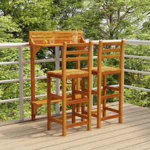 Image de VidaXL Ensemble de bar de balcon 3 pcs Bois d'acacia massif