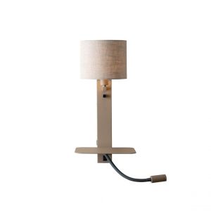 Applique Florence liseuse sable abat-jour lin clair