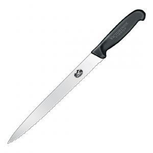 Victorinox Couteau &agrave; trancher &agrave; lame dent&eacute;e &eacute;troite 255mm