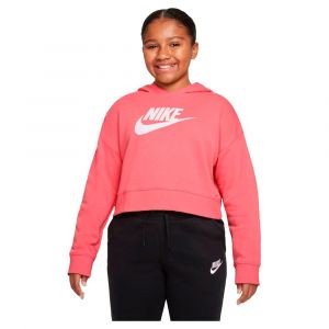 Nike Junior Sportswear Club Big Kids' (Girls') French Terry Cropped Hoodie - Couleur Rouge,Rose - Taille 128