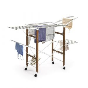 Innova Goods Corde à linge pliante verticale Dreeyl avec roulettes 38 barres