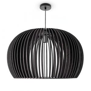 Paco Home - Suspension Bois Style Boho Salon Lampe Table à Manger Vintage E27 Noir (Ø55 cm), Lampe à suspension - Type 2