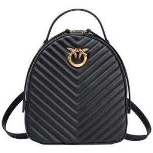 Sac à dos Pinko Love Click Classic en cuir chevron noir et doré