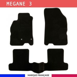 Tapis de voiture - Sur Mesure pour megane 3 (2008 - 2016) - 3 pièces - Tapis de sol antidérapant pour automobile