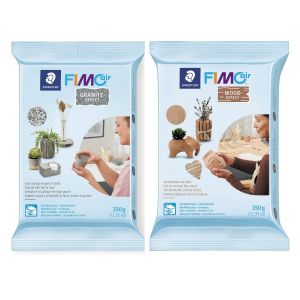 Staedtler 2 pâtes polymères Fimo Air Effect 350 g Granit + Bois