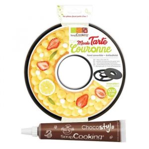 Image de Scrapcooking Moule &agrave; tarte couronne &Oslash; 30 cm + 1 Stylo chocolat offert