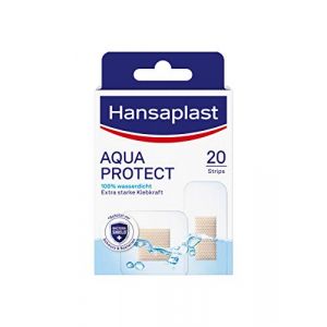 Image de Hansaplast Aqua Protect Lot de 20 pansements étanches avec adhérence extra forte Idéal pour la douche, la natation et le bain