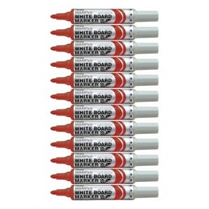 Pentel Maxiflo Lot de 12 Marqueurs pour Tableau blanc Pointe conique large Marron