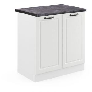 Vicco - Meuble bas sous-&eacute;vier R-Line, Blanc campagne, 80 cm, pt Anthracite