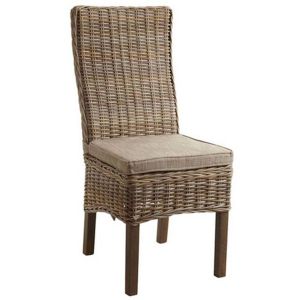 Aubry Gaspard Chaise poelet gris et manguier teinté Mano