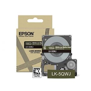 Epson Ruban LK-5QWJ Blanc sur Kaki 18 mm