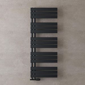 Doporro - Radiateur de Salle de Bain Sèche-Serviette 131x50cm Radiateur à Eau Chaude Gris Noir Sèche-Serviettes Design fn