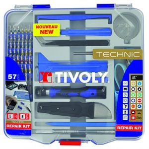 Tivoly Kit réparation et ouverture smartphone et tablette (coffret de 57 pièces)