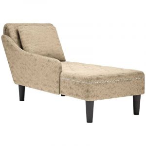 VidaXL Fauteuil Long Et Coussin/Accoudoir Droit Gris Clair Simili Cuir