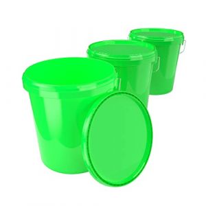 Fixedbyu - 3x Set de seaux pour l'industrie alimentaire et chimique, capacité 15,9 litres, vert