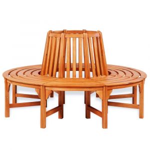 Banc de jardin meuble de patio d'extérieur terrasse d'arbre diamètre 160 cm bois 02_0011137