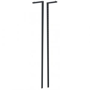 Cr&eacute;maill&egrave;re double perforation arri&egrave;re Clarence droite - 40x20mm - H1700 mm - noir BOHNACKER