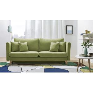 Image de Bobochic TRIPLO Canapé 3 Places Convertible Vert Clair, 216 x 105 x 76 cm