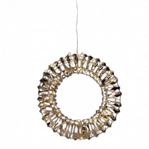 Nampook Couronne de No&euml;l avec lumi&egrave;res LED - or scintillant - &Oslash;30 cm