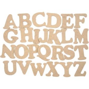 Image de Creotime Alphabet en bois - Lettres majuscules - 4 cm - 26 pcs