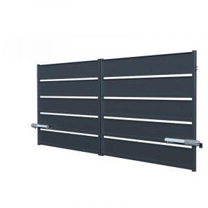 Azura home design Portail OPAL double battant 4 m avec motorisation intégrée - Pack sécurité: Sans