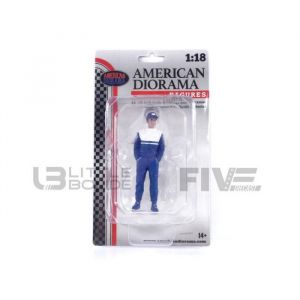 American Diorama Voiture Miniature de Collection - Figurines A Race Legends 1990 - 1/18 - Bleu/Blanc
