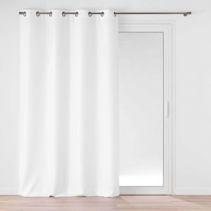 Douceur d'Int&eacute;rieur, Rideau &agrave; Oeillets (140 x 280 cm) Soline Blanc, Polyester Uni