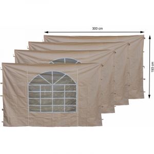 Image de 4 panneaux latéraux avec fenêtre en pvc et fermeture éclair 300x193cm beige