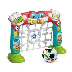 Clementoni Baby Tire et Marquer Goleador - Support de Football pour Enfants avec Ballon, Centre d'activit&eacute;s Parlant, Jeu &eacute;ducatif et interactif (en Italien et en Anglais), Enfants 18 Mois, enseigne