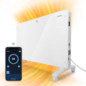 Radiateur Electrique à Panneau de verre ultra fin, 1000/2000W - Helen Smart Blanc - Aigostar