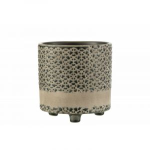 Image de Cac Pot en Céramique "Mosaïque" 17cm Gris Prix