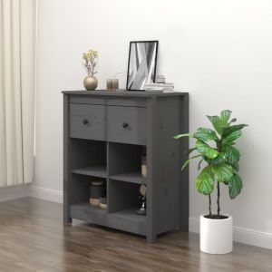 VidaXL Buffet Gris 70x35x80 cm Bois massif de pin 813766