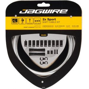 Jagwire 2X Sport Shift Set de câble de dérailleur pour Shimano/SRAM, sterling silver Câbles & Gaines